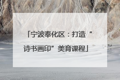 宁波奉化区：打造“诗书画印”美育课程