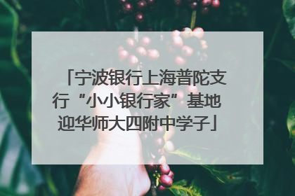 宁波银行上海普陀支行“小小银行家”基地迎华师大四附中学子
