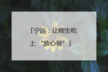 宁远：让师生吃上 “放心餐”