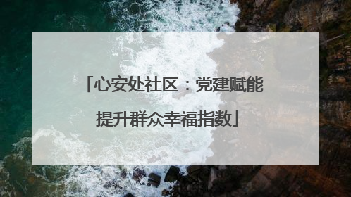 心安处社区：党建赋能 提升群众幸福指数