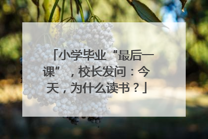 小学毕业“最后一课”，校长发问：今天，为什么读书？
