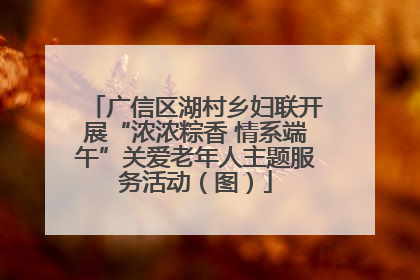 广信区湖村乡妇联开展“浓浓粽香 情系端午”关爱老年人主题服务活动（图）