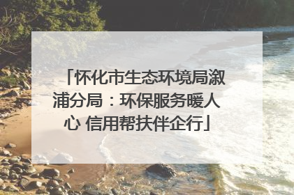 怀化市生态环境局溆浦分局：环保服务暖人心 信用帮扶伴企行