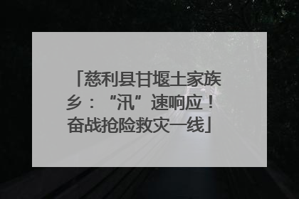慈利县甘堰土家族乡：“汛”速响应！奋战抢险救灾一线