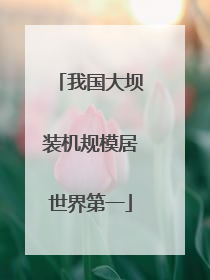 我国大坝装机规模居世界第一
