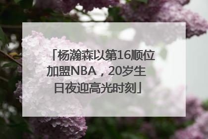 杨瀚森以第16顺位加盟NBA，20岁生日夜迎高光时刻