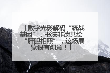 数字光影解码“统战基因”，书法非遗共绘“肝胆相照”，这场展览很有创意！