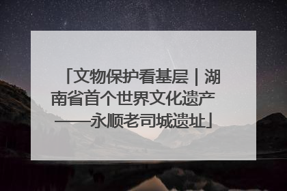 文物保护看基层｜湖南省首个世界文化遗产——永顺老司城遗址