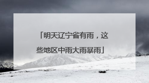 明天辽宁省有雨，这些地区中雨大雨暴雨