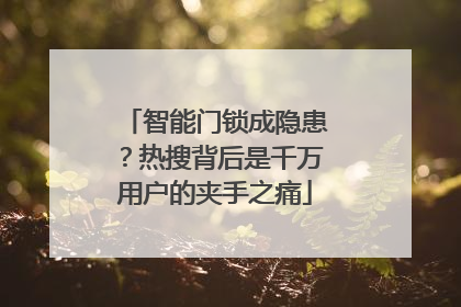智能门锁成隐患？热搜背后是千万用户的夹手之痛