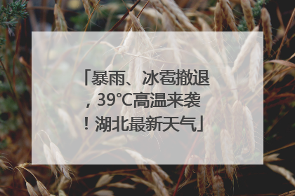 暴雨、冰雹撤退，39℃高温来袭！湖北最新天气