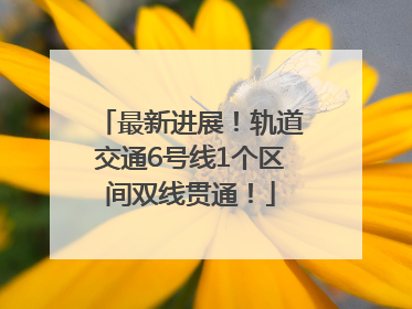 最新进展！轨道交通6号线1个区间双线贯通！
