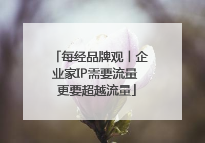 每经品牌观丨企业家IP需要流量 更要超越流量
