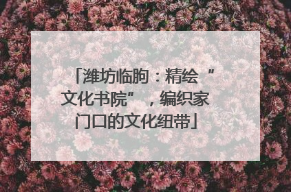 潍坊临朐：精绘“文化书院”，编织家门口的文化纽带