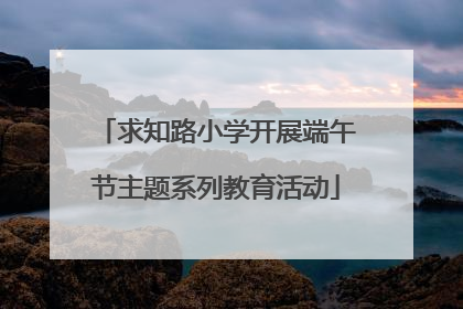 求知路小学开展端午节主题系列教育活动