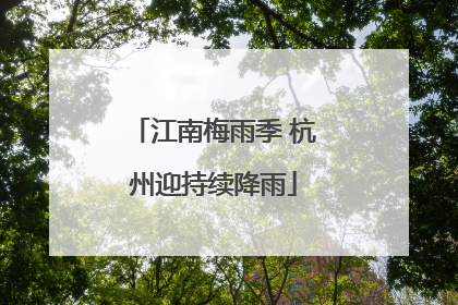江南梅雨季 杭州迎持续降雨