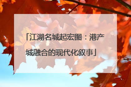 江湖名城起宏图：港产城融合的现代化叙事