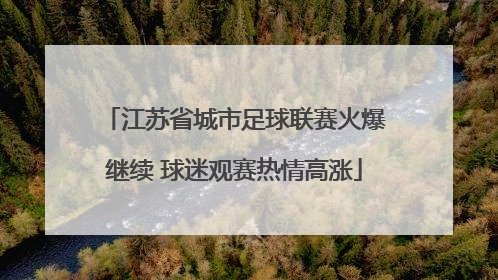 江苏省城市足球联赛火爆继续 球迷观赛热情高涨
