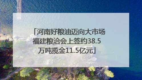 河南好粮油迈向大市场 福建粮洽会上签约38.5万吨揽金11.5亿元