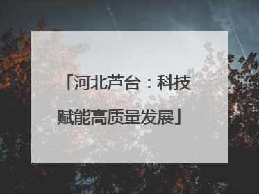 河北芦台：科技赋能高质量发展
