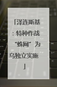 泽连斯基：特种作战“蛛网”为乌独立实施