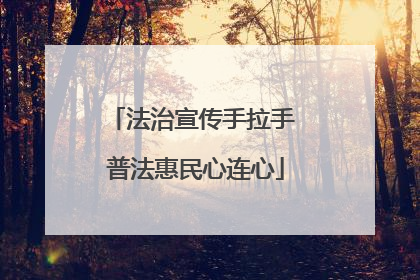 法治宣传手拉手 普法惠民心连心