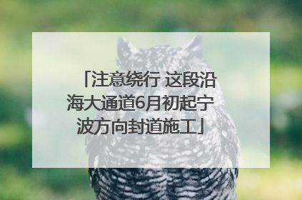 注意绕行 这段沿海大通道6月初起宁波方向封道施工