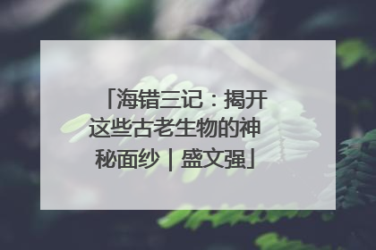 海错三记：揭开这些古老生物的神秘面纱｜盛文强