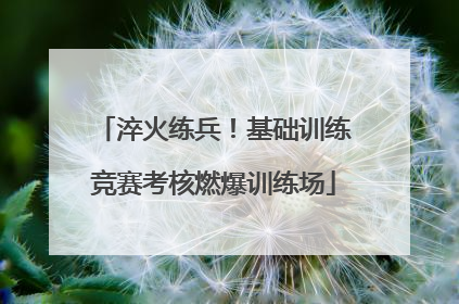 淬火练兵！基础训练竞赛考核燃爆训练场