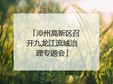 漳州高新区召开九龙江流域治理专题会