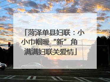 菏泽单县妇联：小小巾帼暖“新”角 满满妇联关爱情