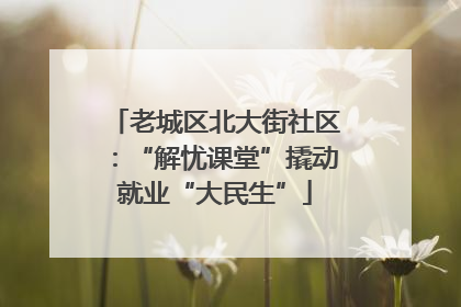 老城区北大街社区：“解忧课堂”撬动就业“大民生”