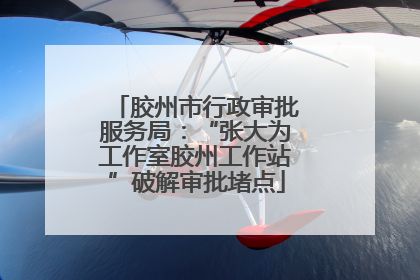 胶州市行政审批服务局：“张大为工作室胶州工作站”破解审批堵点