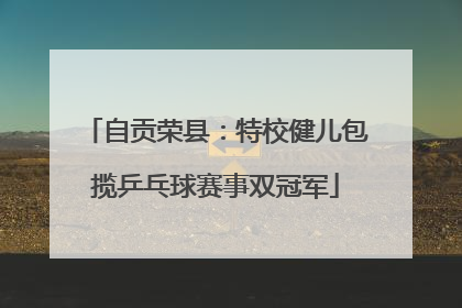 自贡荣县：特校健儿包揽乒乓球赛事双冠军