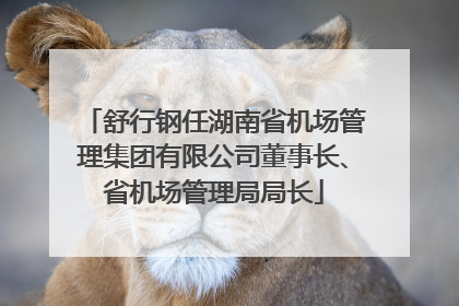舒行钢任湖南省机场管理集团有限公司董事长、省机场管理局局长