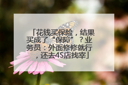 花钱买保险，结果买成了“保障”？业务员：外面修修就行，还去4S店找宰