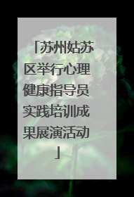 苏州姑苏区举行心理健康指导员实践培训成果展演活动