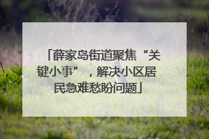 薛家岛街道聚焦“关键小事”，解决小区居民急难愁盼问题