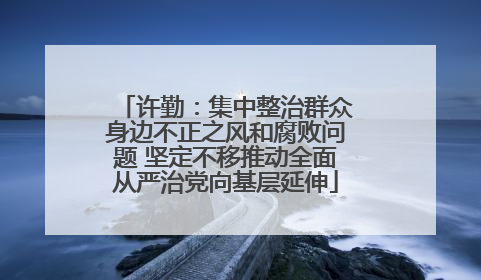 许勤：集中整治群众身边不正之风和腐败问题 坚定不移推动全面从严治党向基层延伸