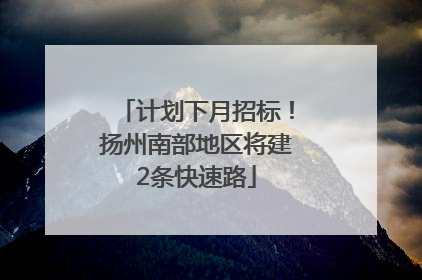 计划下月招标！扬州南部地区将建2条快速路