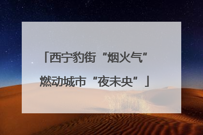 西宁豹街“烟火气” 燃动城市“夜未央”