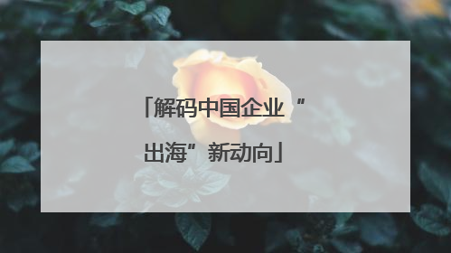解码中国企业“出海”新动向