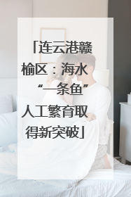连云港赣榆区：海水“一条鱼”人工繁育取得新突破