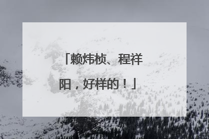 赖炜桢、程祥阳，好样的！