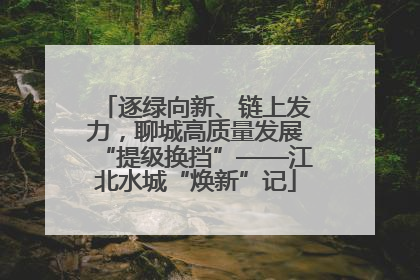 逐绿向新、链上发力，聊城高质量发展“提级换挡”——江北水城“焕新”记