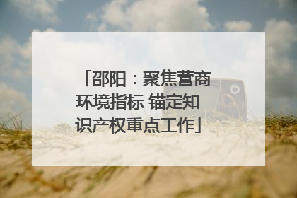 邵阳：聚焦营商环境指标 锚定知识产权重点工作