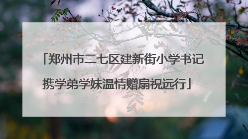 郑州市二七区建新街小学书记携学弟学妹温情赠扇祝远行