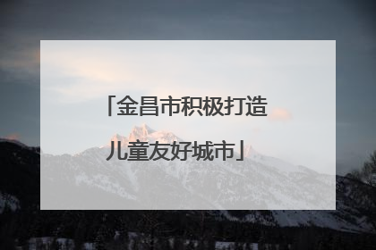 金昌市积极打造儿童友好城市