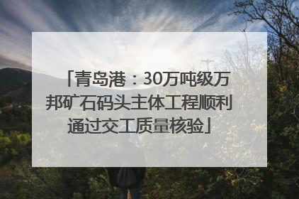 青岛港：30万吨级万邦矿石码头主体工程顺利通过交工质量核验