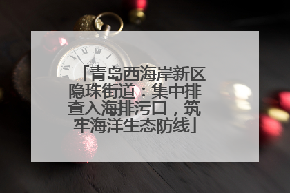 青岛西海岸新区隐珠街道：集中排查入海排污口，筑牢海洋生态防线